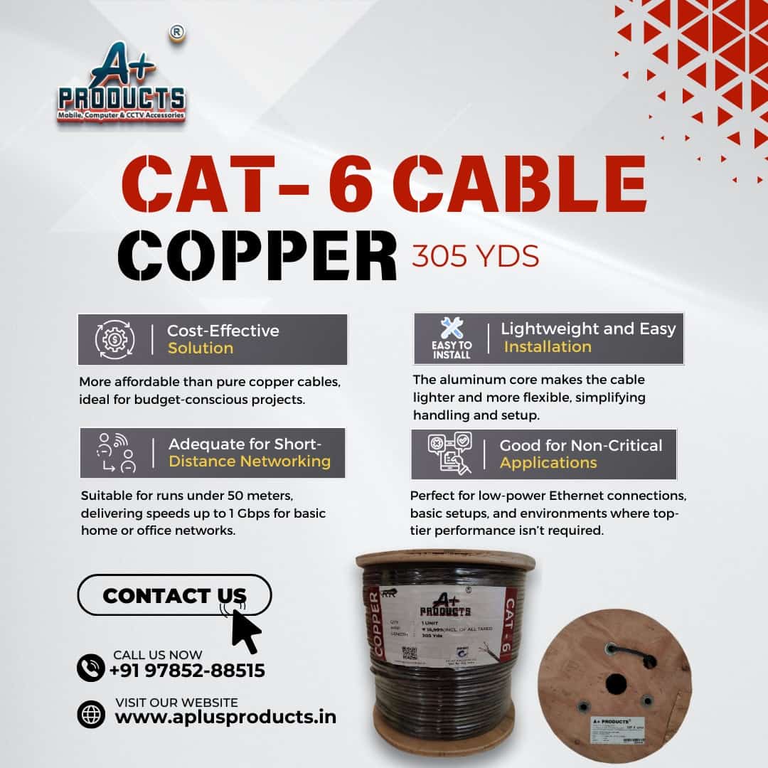 A+ Products CAT6 Copper Lan Cable 305y LD Black (0.45mm) view 2